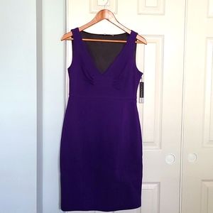 Elie Tahari Sleeveless Purple Sheath Dress